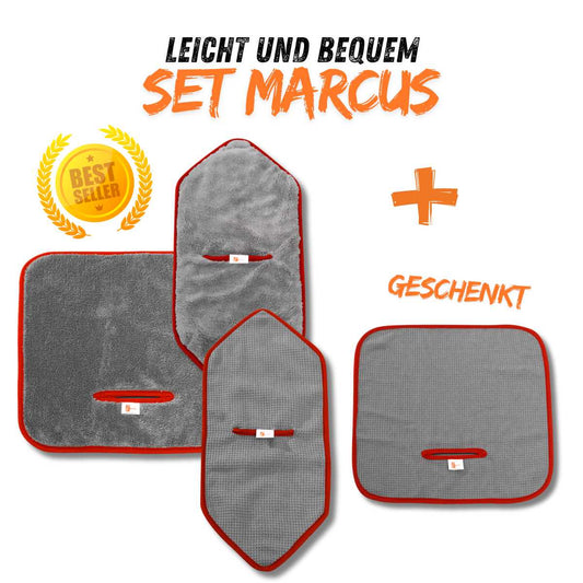 Set Marcus - 3 kleine Tücher für Lack, Felgen und Innenraum